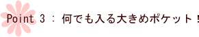 何でも入る大きめポケット！