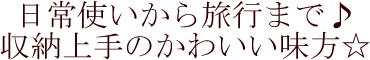 日常使いから旅行まで。収納上手のかわいい味方